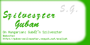 szilveszter guban business card